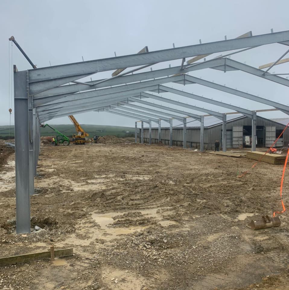 Image of Steel RSJ beams in place for a large shed